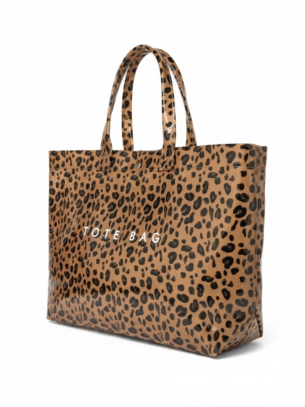 Leopard Print Tote Bag in Brown and Black -